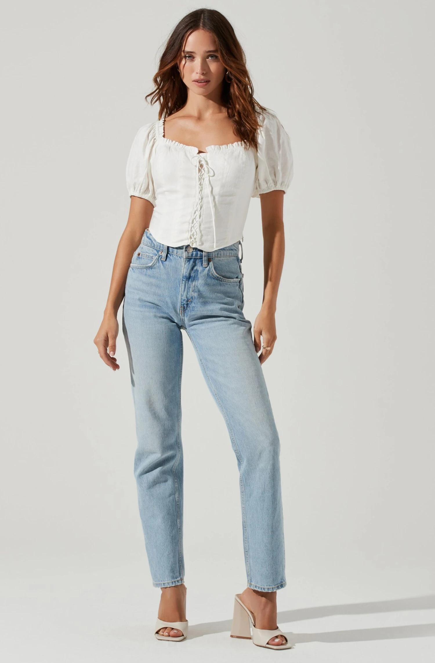 Lace Up Puff Sleeve Top 4 Lace Up Puff Sleeve Top - Image 2