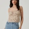 Pleated Floral Linen Cami 2 Pleated Floral Linen Cami -Astr The Label Shop AT17248 TAUPEPINKFLORAL 3
