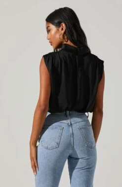 Cowl Neck Sleeveless Top 19 Cowl Neck Sleeveless Top -Astr The Label Shop AT17256 BLACK 3