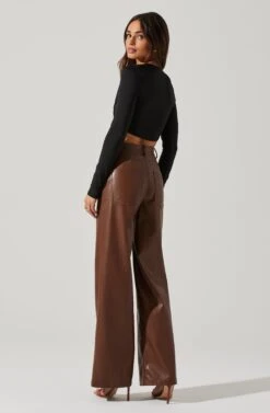 Kiara O-Ring Cutout Long Sleeve Bodysuit -Astr The Label Shop AT17321 BLACK 6