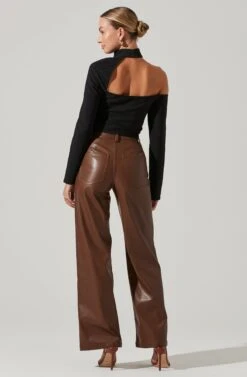 Cutout Turtle Neck Sweater -Astr The Label Shop AT17342 BLACK 4