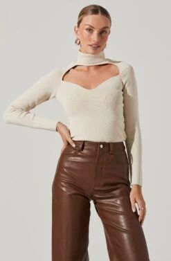 Sweetheart Turtleneck Long Sleeve Top 18 Sweetheart Turtleneck Long Sleeve Top -Astr The Label Shop AT17392 CREAM 3