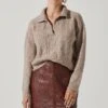 Polo Cable Knit Sweater -Astr The Label Shop AT17428 TAUPE 2