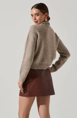 Polo Cable Knit Sweater -Astr The Label Shop AT17428 TAUPE 3