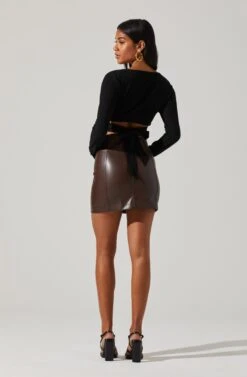 Criss Cross Ballet Crop Top -Astr The Label Shop AT17447 BLACK 4