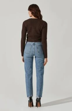 Pearl Button Cardigan -Astr The Label Shop AT17475 BROWN 5