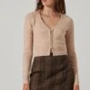 Pearl Button Cardigan -Astr The Label Shop AT17475 NATURAL 2