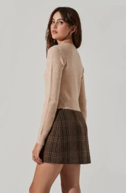 Pearl Button Cardigan -Astr The Label Shop AT17475 NATURAL 3