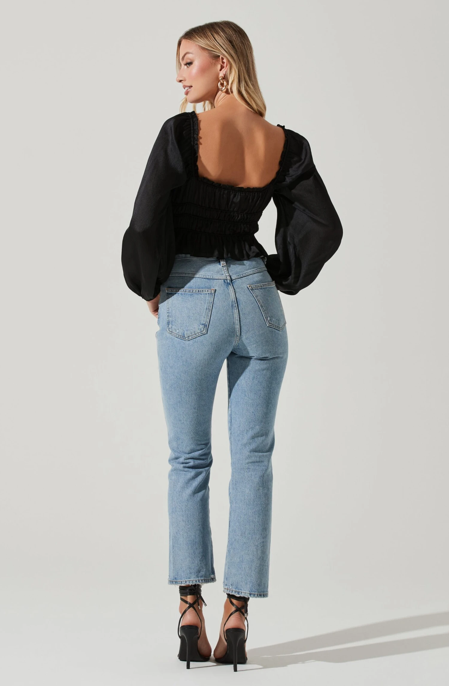 Rowan Satin Peplum Hem Long Sleeve Top 7 Rowan Satin Peplum Hem Long Sleeve Top - Image 5