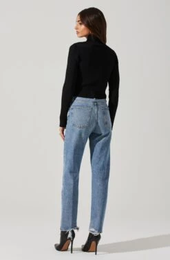 Elia Mock Neck Cutout Sweater -Astr The Label Shop AT17545 BLACK 6