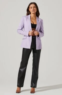 Fitted Buttoned Blazer -Astr The Label Shop AT17557 LILAC 2