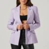 Fitted Buttoned Blazer -Astr The Label Shop AT17557 LILAC 4