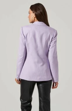 Fitted Buttoned Blazer -Astr The Label Shop AT17557 LILAC 5