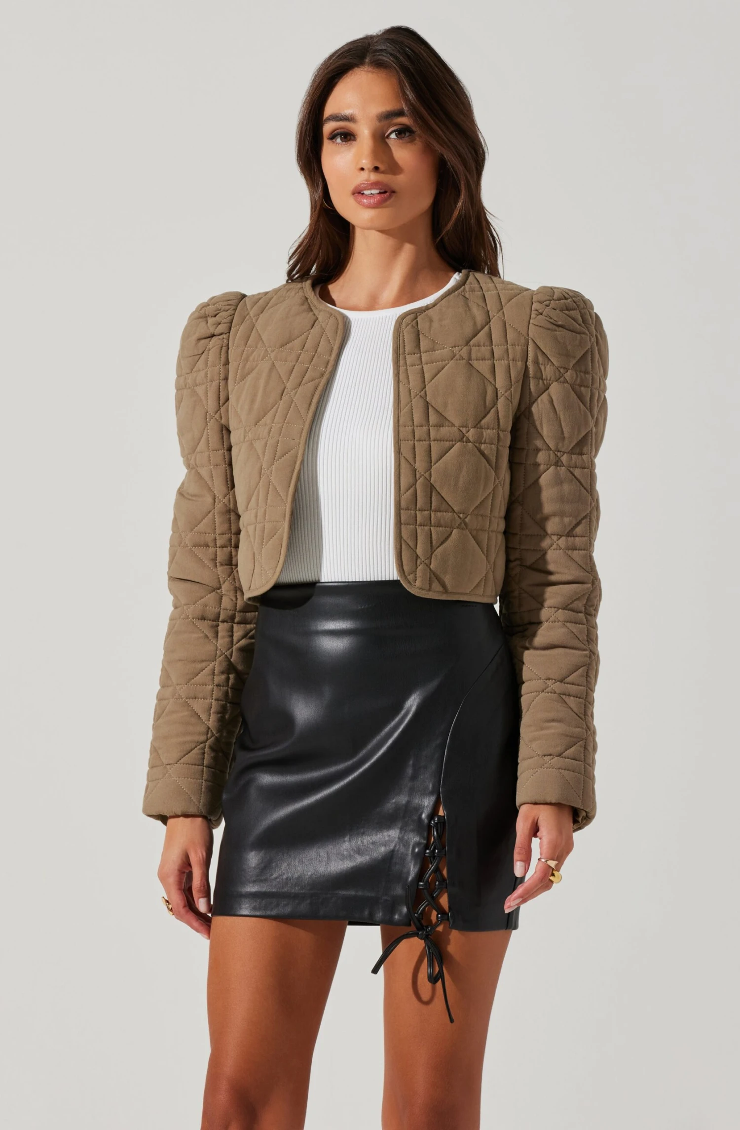 Lucia Quilted Cropped Puff Sleeve Jacket 3 Lucia Quilted Cropped Puff Sleeve Jacket