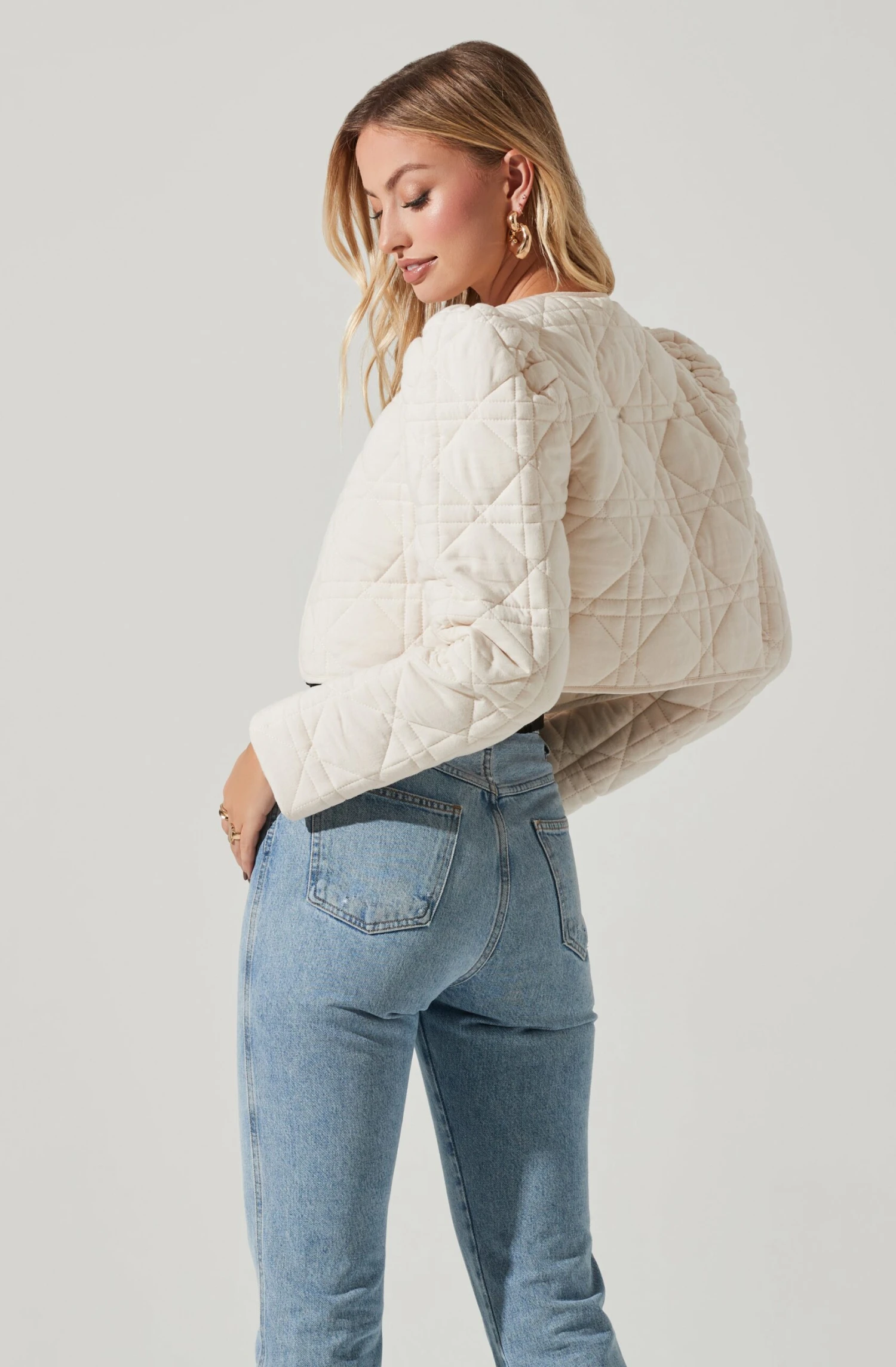 Lucia Quilted Cropped Puff Sleeve Jacket 11 Lucia Quilted Cropped Puff Sleeve Jacket - Image 9