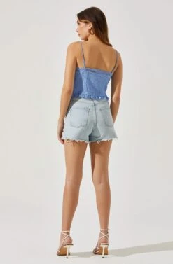 Lace Trim Front Tie Cami -Astr The Label Shop AT17640 CORNFLOWERBLUE 6