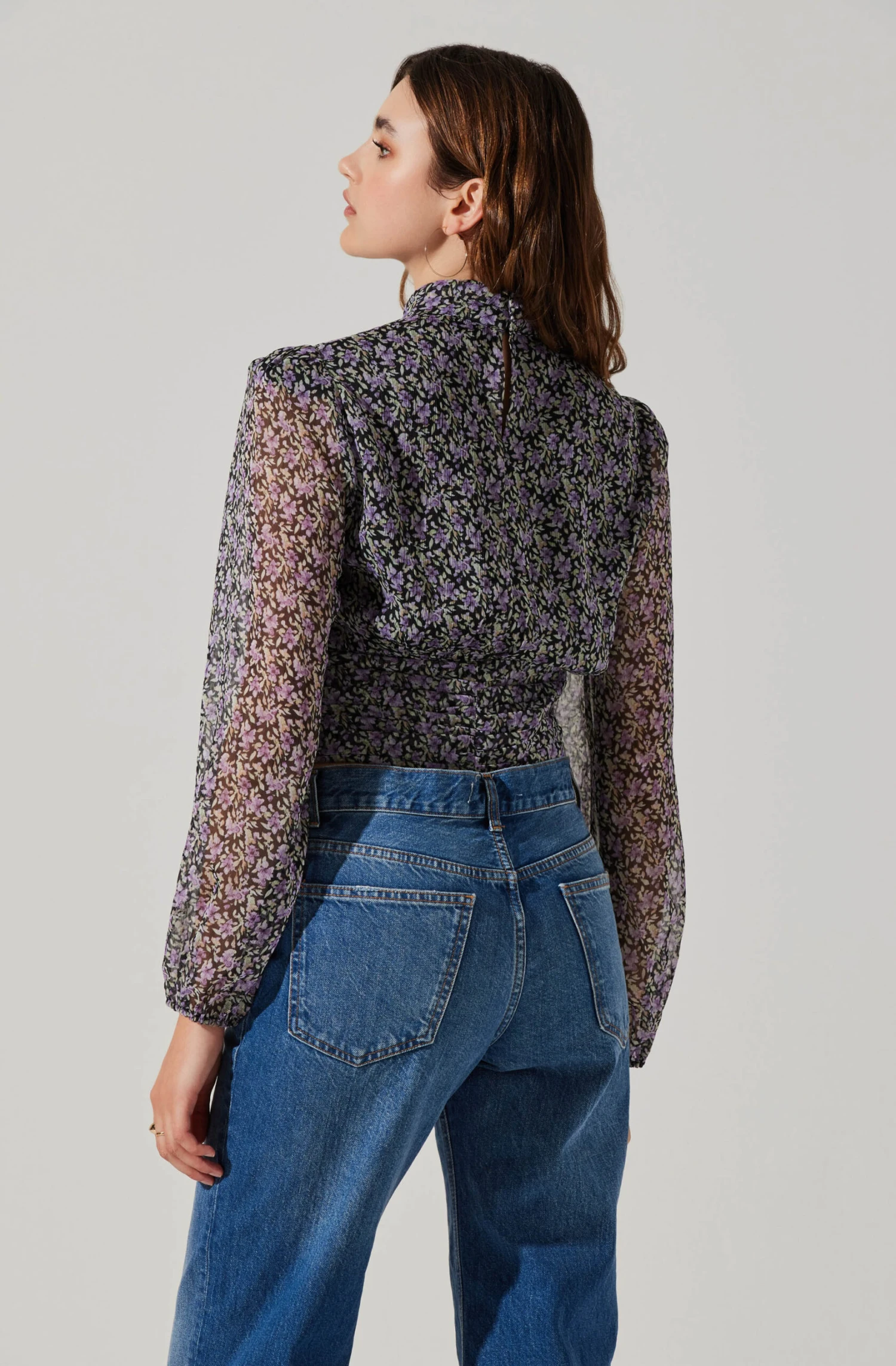 Floral Puff Sleeve Mock Neck Top 8 Floral Puff Sleeve Mock Neck Top - Image 6