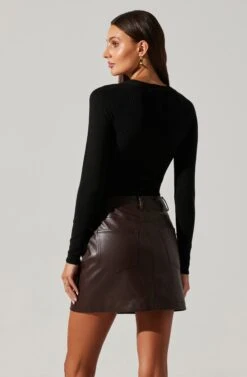 Twist Neck Cutout Sweater -Astr The Label Shop AT17944 BLACK 6