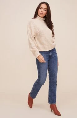 Mock Neck Knit Sweater 13 Mock Neck Knit Sweater -Astr The Label Shop E1679T CREAM 2
