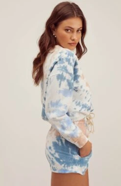 Prism Tie Dye Sweatshirt -Astr The Label Shop FallSweaters AT16574 BLUEPINKTIEDYE 3