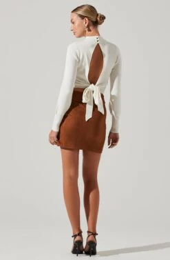 Faux Suede Mini Skirt 9 Faux Suede Mini Skirt -Astr The Label Shop LS30857 FCI CAMEL 4