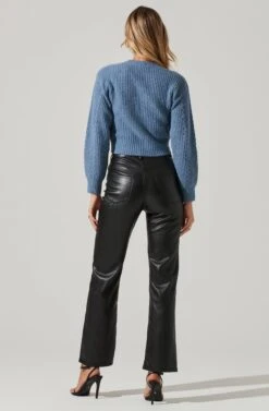 Ruched Sweater Top 10 Ruched Sweater Top -Astr The Label Shop LT17317 FCI STEELBLUE 5