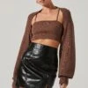 Spaghetti Crop Top With Shawl -Astr The Label Shop LT17348 SET FCI ESPRESSO 3