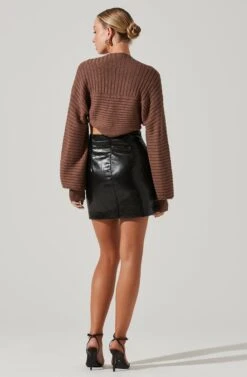 Spaghetti Crop Top With Shawl -Astr The Label Shop LT17348 SET FCI ESPRESSO 6