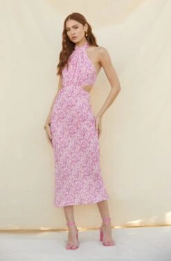 Ambretta Floral Halter Midi Dress 23 Ambretta Floral Halter Midi Dress -Astr The Label Shop MyronPalms 3358