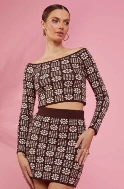 Freja Floral Knit Mini Skirt 11 Freja Floral Knit Mini Skirt -Astr The Label Shop RESORT 1286