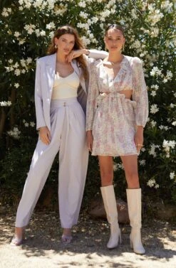 Boyfriend Criss Cross Pleated Wide Leg Pants -Astr The Label Shop Shoot 2206