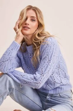 Dee Dee Pointelle Sweater -Astr The Label Shop Sweaters 2018